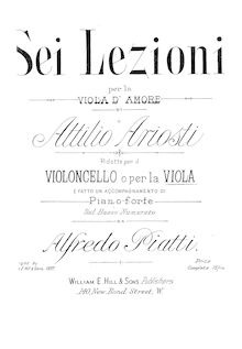 Partition No.1 - violoncelle et partition de piano, partition de viole de gambe, 6 leçons