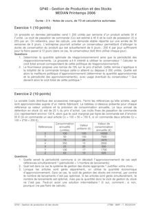 Gestion de production et des stocks 2006 Ingénierie et Management de Process Université de Technologie de Belfort Montbéliard
