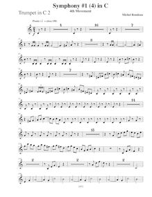 Partition trompette 2 (C), Symphony No.1, C major, Rondeau, Michel par Michel Rondeau