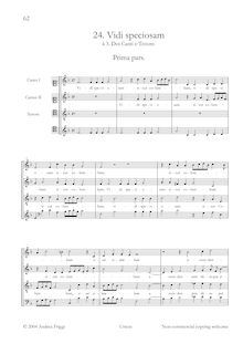 Partition Vocal et continuo score, Vidi speciosam à , Doi Canti e ténor