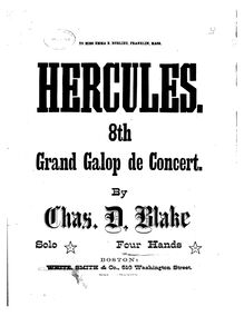 Partition complète, Hercules, Grand Galop No.8 de Concert, E♭ major par Charles Dupee Blake