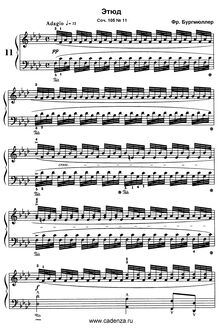 Partition No.11, 12 Etudes, Op.105, Burgmüller, Friedrich