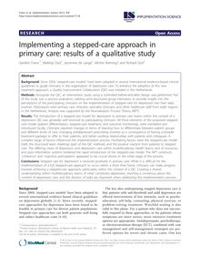 Implementing a stepped-care approach in primary care: results of a qualitative study