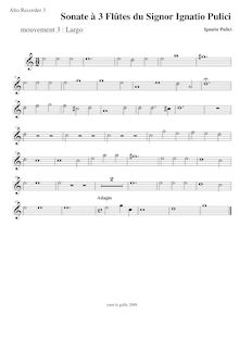 Partition aigu enregistrement  3, Sinfonia a 3 flauti del Sig.re. D Ignatio Pulici par Ignatio Pulici