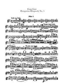 Partition flûte 1, 2, Hungarian Rhapsody No.5, Héroïde-élégiaque