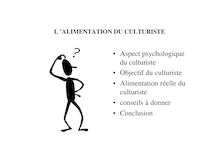 L  ALIMENTATION DU CULTURISTE