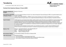 Factsheet Ecole Supérieure Banque et Finance (ESBF)