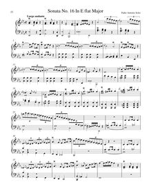 Partition Sonata R.16 en E♭ major, clavier sonates R.11–20, Soler, Antonio