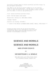 Science and Morals and Other Essays