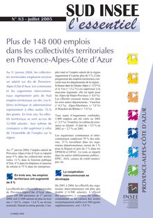 Plus de 148 000 emplois dans les collectivités territoriales en Provence-Alpes-Côte d Azur
