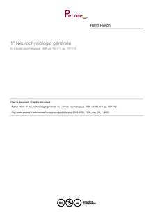 Neurophysiologie générale - compte-rendu ; n°1 ; vol.56, pg 107-112