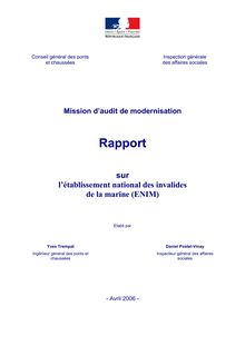 L établissement national des invalides de la marine (ENIM) : mission d audit de modernisation