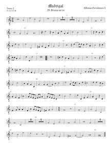 Partition ténor viole de gambe 2, octave aigu clef, Madrigali a 5 voci, Libro 2
