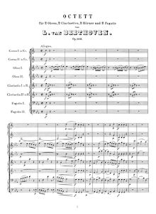 Partition complète, vent Octet en E-flat major, Op.103, Parthia dans un concert, Grand Octuor