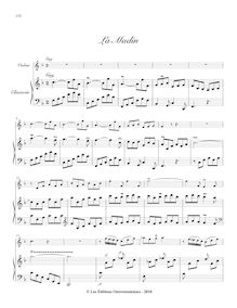 Partition , La Madin (avec violon), Pièces de clavecin, Du Phly, Jacques