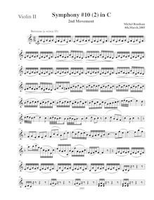 Partition violons II, Symphony No.10, C major, Rondeau, Michel