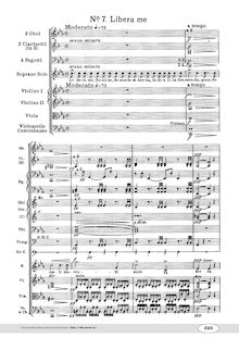 Partition , Libera me, Requiem, Messa da Requiem, Verdi, Giuseppe
