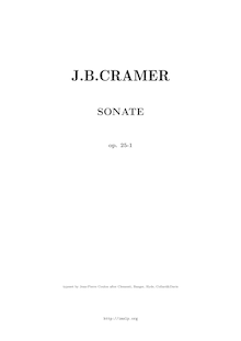 Partition complète, Piano Sonata, Op 25  No.1, E♭ major, Cramer, Johann Baptist