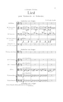 Partition Complete Orchestral Score, Lied pour violoncelle et orchestre, Op.19
