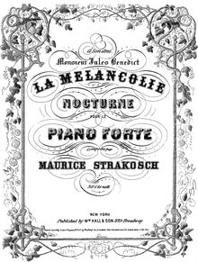 Partition complète, La Melancholie, Nocturne, Strakosch, Maurice