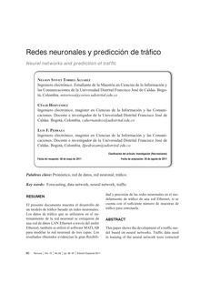 REDES NEURONALES Y PREDICCIÓN DE TRÁFICO(Neural networks and prediction of traffic)