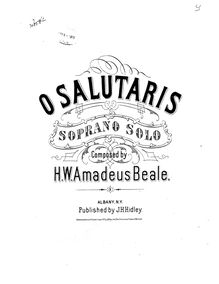 Partition complète, O Salutaris, E♭ major, Beale, Henry Wolfgang Amadeus
