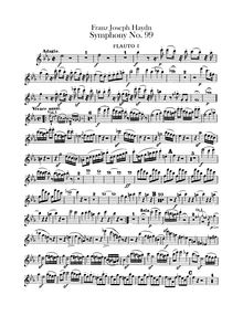 Partition flûte 1, 2, Symphony No.99 en E♭ major, Sinfonia No.99