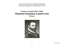Jacques Arcadelt - Chansons françaises à quatre voix - Volume 2