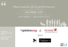 Observatoire de la performance des PME-ETI  31ème édition – Novembre 2013