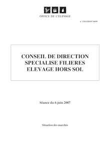 CONSEIL DE DIRECTION SPECIALISE FILIERES ELEVAGE HORS SOL
