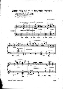 Partition complète, Whisper of pour Moonflowers, E♭ major, Lind, Gustave
