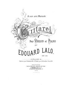Partition de piano, Guitare, B minor, Lalo, Édouard