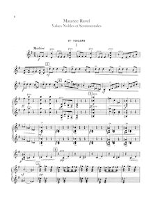 Partition violons II, Valses nobles et sentimentales, Ravel, Maurice
