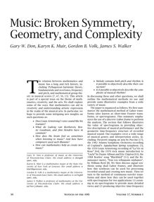Music: Broken Symmetry, Geometry, and Complexity