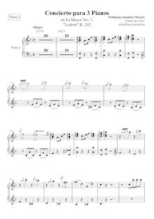 Partition Piano 1, Piano Concerto No.7, Lodron-Konzert ; Lodron Concerto