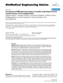 Complexity of MRI induced heating on metallic leads: Experimental measurements of 374 configurations