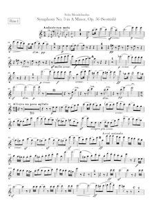 Partition flûte 1, 2, Symphony No.3 en A minor, Sinfonie Nr.3 in a-Moll "Schottische"