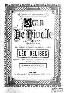 Partition Preliminaries, Act I, Jean de Nivelle, Opéra en trois actes