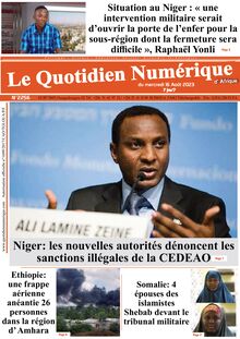 Le Quotidien Numérique d’Afrique N° 2256 - Du mercredi 16 AOUT 2023