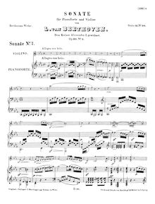 Partition complète, violon Sonata No.7, Op.30 No.2, C minor, Beethoven, Ludwig van par Ludwig van Beethoven