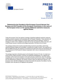 Déclaration sanctions UE contre la Russie