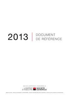 Société Générale : Document de référence - 2013