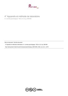 Appareils et méthode de laboratoire - compte-rendu ; n°1 ; vol.24, pg 660-664
