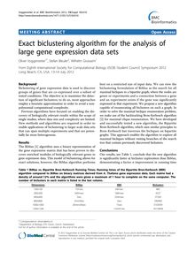 Exact biclustering algorithm for the analysis of large gene expression data sets