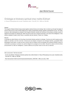 Ontologie et itinéraire spirituel chez maître Eckhart - article ; n°2 ; vol.96, pg 254-280