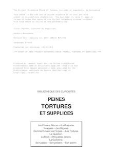 Peines, tortures et supplices par Anonymous