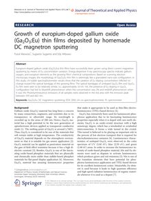 Growth of europium-doped gallium oxide (Ga2O3:Eu) thin films deposited by homemade DC magnetron sputtering