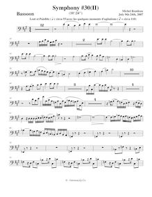 Partition basson, Symphony No.30, A major, Rondeau, Michel par Michel Rondeau