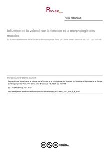 Influence de la volonté sur la fonction et la morphologie des muscles - article ; n°4 ; vol.8, pg 165-168