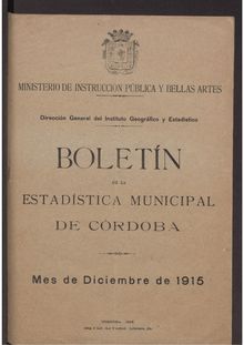 Boletín de la estadística municipal de Córdoba, n. 24 (1915)